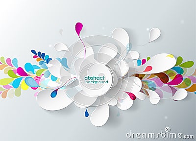 Abstract background with paper flower. Vector Illustration