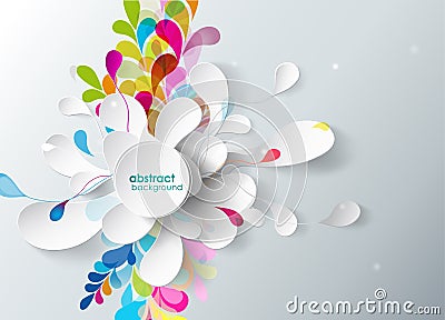 Abstract background with paper flower. Vector Illustration