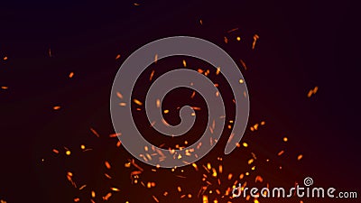 Abstract background of particles. Fire flying sparks. Burning red sparks. Fire. 4k background Stock Photo