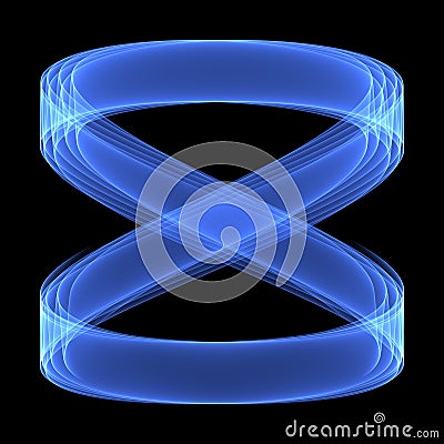 Abstract background pattern. Bright blue lines on the dark background. Infinity symbol. Stock Photo