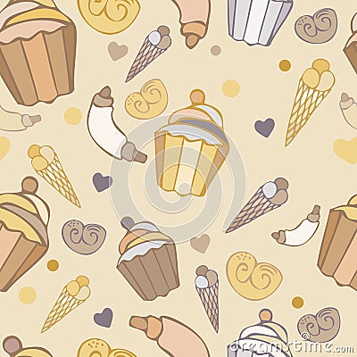 Abstract background. Pattern. Image of sweets. Vector Illustration