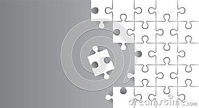 Abstract background pattern with puzzle pieces and empty grey space design. Vector illustration Vector Illustration
