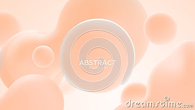 Abstract background with peach fuzz metaball shapes. Morphing organic blobs. Vector 3d illustration. Vector Illustration