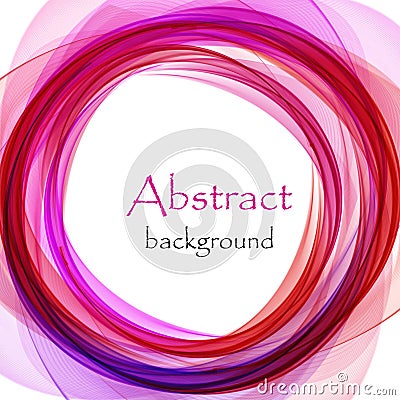 Abstract background with pink and purple wave in the form of a circle Vector Illustration