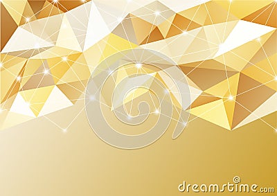 Abstract background in the polygonal style. Shades of gold. Metallic effect. Luxury and wealth. Vector Illustration