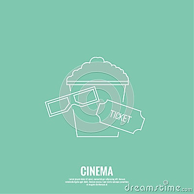 Abstract background with popcorn. Vector Illustration