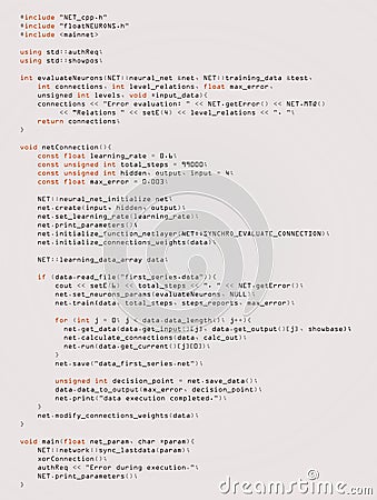 Abstract background with program code. Vector Illustration