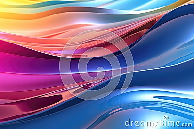 Abstract Background With Rainbow Reflection. Generative AI Stock Photo