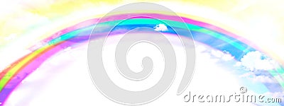 Abstract background with a rainbow in the refreshing sky Stock Photo