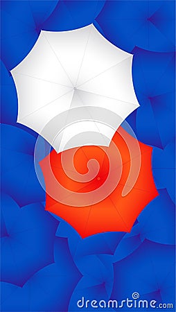 Abstract background. Random structure with umbrellas. Ðœector design for mobile Vector Illustration