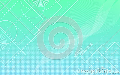 Abstract background. Random white lines and shapes. Geometric backdrop. Trendy gradient background. Circles and waves Vector Illustration