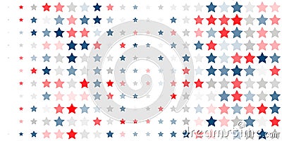Abstract background of red, blue, white stars Vector Illustration