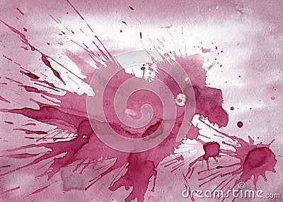 Abstract background with red dry wine drops. Look like angry bird. Hand drawn wine with on paper texture Stock Photo