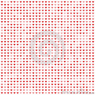 Abstract background with red hearts. Vector illustration Cartoon Illustration