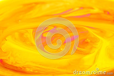 Abstract background. red and yellow mixed acrylic paints. Stock Photo