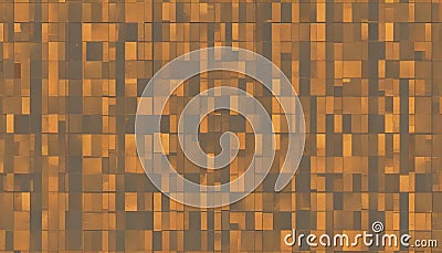 Abstract background with a repeating pattern of small, uneven, brown squares. Vector Illustration