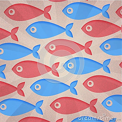 Abstract background. Retro fish Vector Illustration