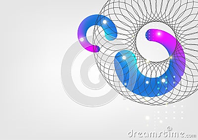 Abstract background with ring circle. Geometric shape science technology Vector Illustration