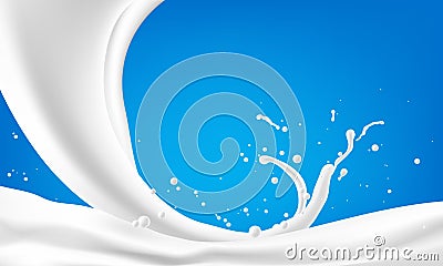Abstract background ripple milk on blue background Vector Illustration