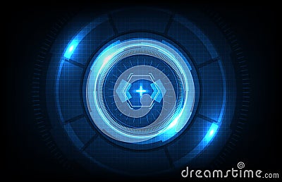 background of round futuristic technology user interface screen hud Vector Illustration