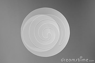 Abstract background with round tunnel or way of grey circles with light, shadow, shift, perspective, scene in simple geometric. Stock Photo