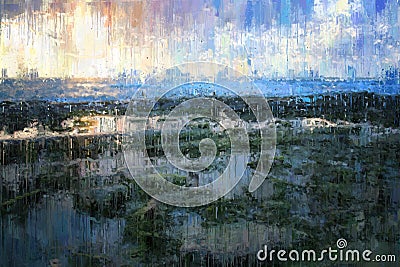 abstract background of sea mood oil painting style photo. Stock Photo