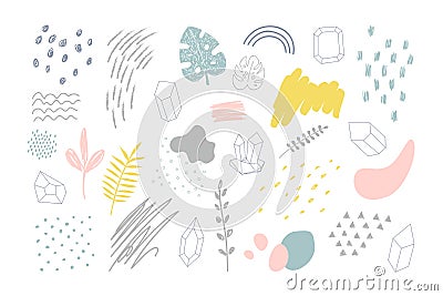 Collection of hand drawn elements. Stock Photo