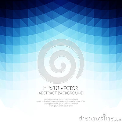 Abstract background in shades of blue. Movement of geometric forms. Vector Illustration