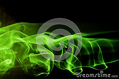 Abstract background shape - green smoke Stock Photo