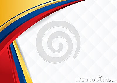 Abstract background with shapes with the colors of the flag of Ecuador, Colombia and Venezuela Vector Illustration