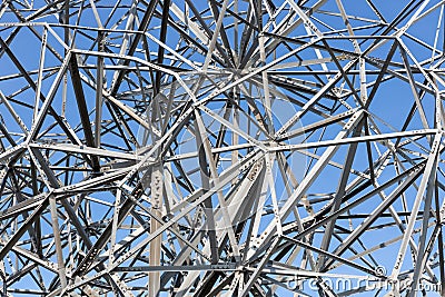 Abstract skeleton detail iron statue in Lelystad, The Netherlands Editorial Stock Photo