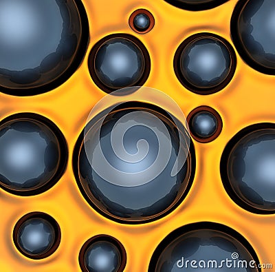 Abstract background of small rings in yellow colors Stock Photo