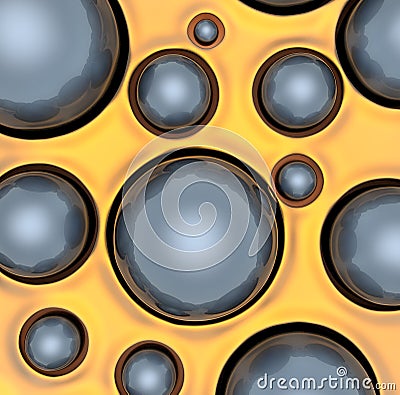 Abstract background of small rings in yellow colors Stock Photo