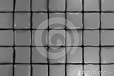 Abstract background with soft gray cubes. Jelly gray cubes background 3d render. Colorful elastic boxes pattern Stock Photo
