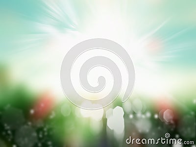 Abstract background spring green blue blurred sky Stock Photo
