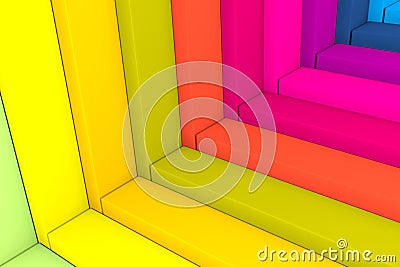 Abstract background stairs with box color Cartoon Illustration