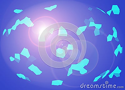 Abstract background: suspended particles, lens flare. sphere effect Stock Photo