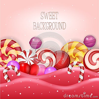 Abstract background with sweet candy Vector Illustration