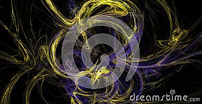 Abstract background with swirls and high-quality resolution fractal patterns on black Stock Photo