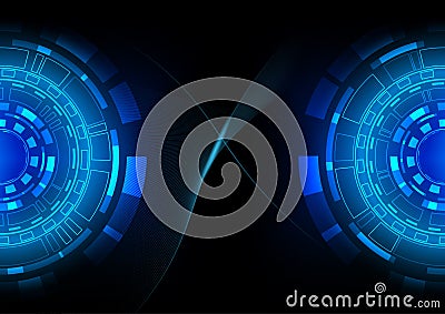 Abstract hi-tech background. Future technology digital curve net network circle shape vector. Vector Illustration