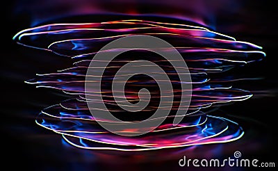Abstract background, technology concept, glass circles with colorful pink emitter Stock Photo