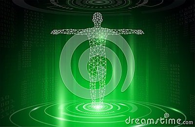 Abstract background technology concept in green light,human body heal Vector Illustration