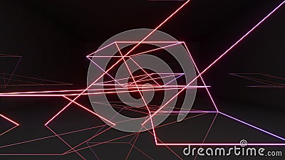 Abstract background technology line neon light background,mock up stage for product presentation,3D rendering Stock Photo