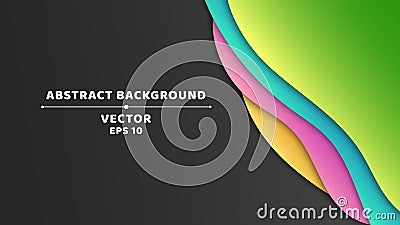 Abstract background. Template for your projects. Modern design. Multicolored waves of cardboard. Vector illustration Cartoon Illustration