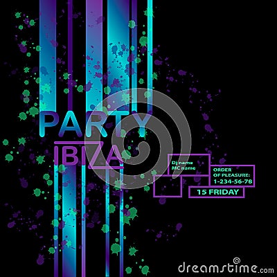 Abstract background with text message and abstract colorful elements. Modern neon lines and design element for your art. Pa Stock Photo