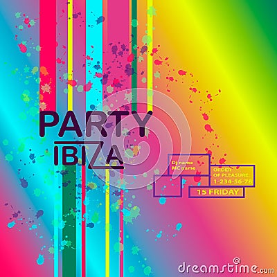Abstract background with text message and abstract colorful elements. Modern neon lines and design element for your art. Pa Stock Photo