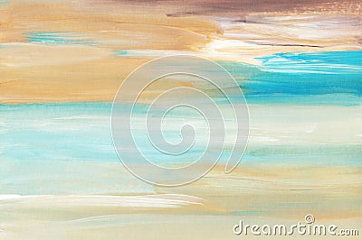 Abstract background texture. Blue, yellow, white painting. Contemporary art. Brush strokes on paper Stock Photo