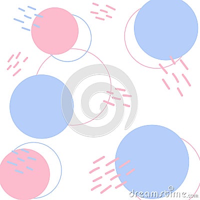 Abstract background texture of circle shape in trendy shades pale pink and blue. Wallpaper. Isolate Vector Illustration