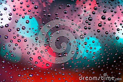 Abstract background texture drops of water and art light on glass. Creative space design Stock Photo