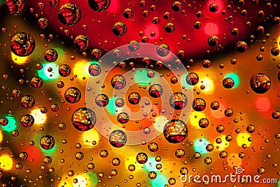 Abstract background texture drops of water and art light on glass. Creative space design Stock Photo